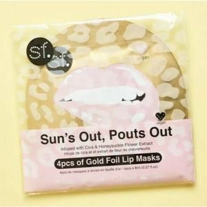 SFGLOW - Sun’s Out, Lips Out - Set Of 4 Lip Gold Foil Masks - New